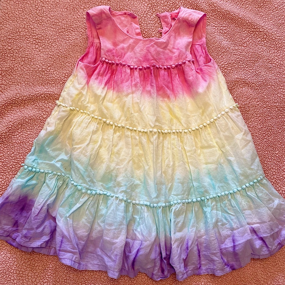 Toddler Girl Tye Dye Rainbow flare dress